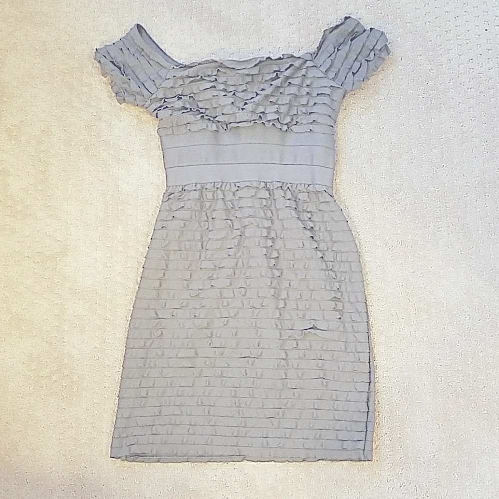 Max Studio Gray Ruffle Dress